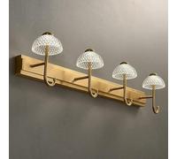 Wmmner Miroir Lumière Gold Lumière Avant de Miroir, Lampes de Miroir Den Rétro En Laiton Avec Abat-Jour En Acrylique 3 Températures de Couleur Appliques Murales de Salle Den, Lampe Suspendue de Plafon