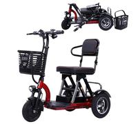 Wmmner Mobilité Pliante Electric Scooter 3 Roues, Scooter de Mobilité de Voyage Léger Avec Chargeur Et Panier Pour Personnes Âgées Adultes Handicapés Personnes Âgées Courir En Avant