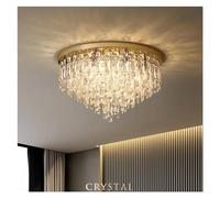 Wmmner Modern Bedroom Crystals E14 Ceiling Lamp Lustre Lamp Steel Led Ceiling Lights Art Deco Led Lighting, (One Color D50Cm)/Une Seule Couleur/D100Cm