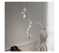 Wmmner Modern Decoration Minimalist Linear Led Light Petal Long Strip Ceiling Hanging Lamp,Contemporary Dining Room/Chrome/115 * 1800Mm