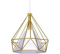 Wmmner Modern Industrial Light Metal Cage Gold Ceiling Light Fixture Diamond Rope Chandelier,Chandelier