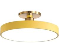 Wmmner Modern - Led Ceiling Light - Three-Color Dimming, Semi Flush Mount Colorful Acrylic Shade, Round Flat Lamp Compatible With - Bedroom Lighting Perfect,Led Ceiling Lamp/Jaune/30Cm