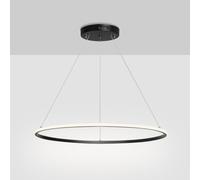 Wmmner Modern Led Chaner 23,6'' Hanging Ceiling Lamp Circular Black Light 3 Color Mode Suspension Lighting Fixture For Living Room Dining Table Dining Table Bedroom Lamps
