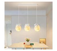 Wmmner Modern Little Bear Minimalist Chandelier Led Lights Chambre À Coucher Bedside Home Decoration Hanginluminaire de Lampe G, Suspension de Plafond À Led/3 Changeables/3 Têtes