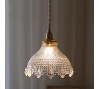 Wmmner Modern Metal Light E14 1-Light Glass Chandelier Indoor Bathroom Kitchen Island Lighting Fixture Home Dining Room,Chandelier/7.88In