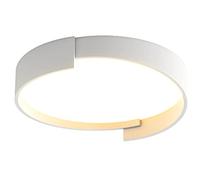 Wmmner Momentdern Creative Dimmable Panel Light Round Flush Mount Lamp 3 Variable Color Ceiling Lighting Nordic Style Disc Shaped Flat Lights For Dining Room Study Bedroom Corridor/Blanc/19.7In