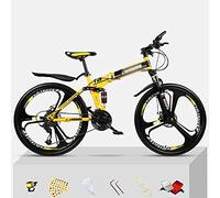 Wmmner Mountain Bike Vélo À Cadre En Acier Pour Garçons, Filles, Hommes Et Femmes 21/24/27 Vitesse Roues de 26 Pouces Pour Un Chemin, Un Sentier Et Des Montagnes/Rouge/21 Vitesse/Yello/21 Vitesse