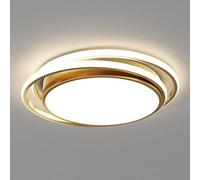Wmmner Personalized Led Ceiling Lamp Three-Color Dimming Slim Design Ceiling Light Panel Flush Mount Lighting Ceiling Light Fixture For Living Room Bedroom Dining Room Kitchen Study Room Corridor(Gold