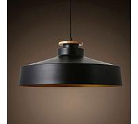 Wmmner Personnalité Minimaliste Hang Lampe Restaurant Droplight Study Bois Massif Lustre À Tête Unique Personnalité Entrée Cluboffice Lampe Suspendue de Chevet E27/E26 Jour de Commémoration/Noir