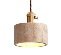 Wmmner Petit Luminaire D'Îlot de Cuisine En Verre de Marbre Cône À Tambour Unique Cuivrelampe Suspendue En Laiton Vintage Ferme Lustre de Plafond En Pierre Naturelle Pour Salle À Manger Chambre À Couc