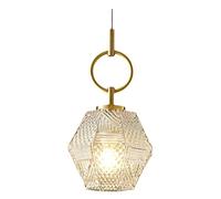 Wmmner Petite Suspension À Une Tête - Lustre En Cristal de Luxe Léger Full Copper Bar Chambre À Coucher Lampe Suspendue de Chevet Simple Salon Fond Mur Lampes Décoratives, Chambre/Section B
