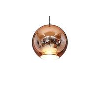 Wmmner Placage Créatif Moderne Miroir En Verre Chromé Réfléchissant Transparent Suspendu Light E27 Lanterne À Bille Réglable Lampe Suspendue de Plafond Led Globe Lustre À Montage Encastré/Bronze Rouge