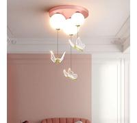 Wmmner Plafond de Chambre À Ballonlampe Suspendue Au Plafond Papillon Léger Fille Romantique Princesse Chambre À Coucher Salon,