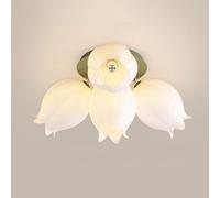 Wmmner .Plafonnier Dimmable Moderne Du Milieu Du Siècle Chambre D'Enfants Lampe de Plafond Blanche À Montage Encastré Blanche À 4 Lumières Avec Télécommande Plafonnier Encastré Vintage Pour Salon Sall