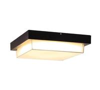 Wmmner Plafonnier Encastré À Led Extérieur/Intérieur, Plafonnier Noir Carré, 3000K-4000K-6000K 3 Couleurs Réglablesplafonnier, Ip65 Plafonniers Extérieurs Pour Villa Corridor Porche Hallway En/Une Seu