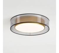 Wmmner Plafonnier Led À Tambour Moderne Doré Avec Couvercle En Maille Noire, Dimmable Plafonnier Encastré Avec Télécommande, Rond Près de La Lampe de Plafond Pour Salon Salle À Manger Chambre Hall Ent