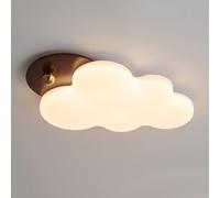 Wmmner Plafonnier Led Créatif Simple, Plafonnier Nuage 48W, Plafonnier Décoratif de Couleur Noyer Pour Le Salon Salle À Manger Salle D'Étude Villa Bedrentrée de La Salle Des Enfants Du Couloir de L'Oo