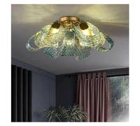 Wmmner Plafonnier Led de Luxe Moderne Compatible Avec Le Salon Chambre À Coucher Étude Salle Den Art Décoration Lustre de Plafond En Verre de Cuivre Doré, Lustre Suspendu de Plafond/9 Lumière