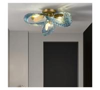 Wmmner Plafonnier Led de Luxe Moderne Compatible Avec Le Salon Chambre À Coucher Étude Salle Den Art Décoration Lustre de Plafond En Verre de Cuivre Doré, Lustre Suspendu de Plafond/3 Lumière