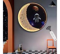 Wmmner Plafonnier - Murale À Led Moon À Intensité Variable 23,62 Pouces Éclairage Mural Semi-Encastré Moderne Pour L'Intérieur, Ciel Étoilé/Anaute/23,62 Pouces
