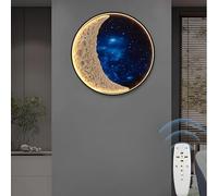 Wmmner Plafonnier - Murale À Led Moon À Intensité Variable 23,62 Pouces Éclairage Mural Semi-Encastré Moderne Pour L'Intérieur, Ciel Étoilé/Ciel Étoilé/15,75 Pouces