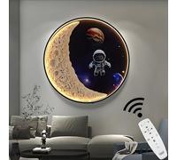 Wmmner Plafonnier - Murale À Led Moon À Intensité Variable 23,62 Pouces Éclairage Mural Semi-Encastré Moderne Pour L'Intérieur, Ciel Étoilé/Anaute/31,5 Pouces