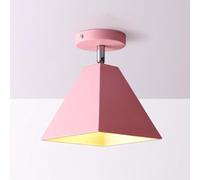 Wmmner Plafonnier Nordique Semi-Encastré Mini Plafonnier En Métal E27 Socketaron Iron Ceiling Light Fixture Pour Couloir Balcon Entrée Foyer Cage D'Escalier Allée Loft Restaurant Lustre (A-Gris)/Rose