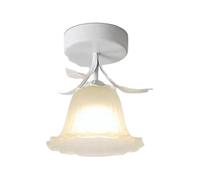 Wmmner Plafonnier Semi-Encastré, Plafonnier Crème Français, Luminaires de Couloir de Ferme En Verre À 1 Lumière, Plafonniers En Métal Pour Salle Den, Salle À Manger Porche (Ampoule Non Incluse) (W/Bla