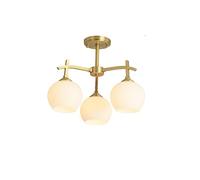 Wmmner Plafonnier Semi-Montage En Verre 8-Lumières Or Antique Laiton Exquis Lustre de Maison Plafonnier Style Américain Luminaires Suspendus Modernes Pour Chambre À Coucher Salon Salle À Manger Entrée