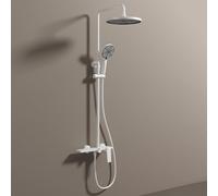 Wmmner Pomme de Douche Mélange de Doucher Set Kit de Douche de Pluie Poignée Unique Douche À Main À 3 Modes Ensembles de Douche Murale Pour Salle Den Or Brossé