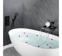 Wmmner Pommeau de Douche Robinet de Mitigeur Degnoire Mural En Laiton Chaud Et Froid En Laiton Dissimulé 3 Trous Avec Douche Pour Salle Den Chrome