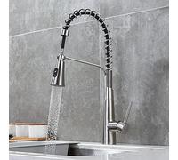 Wmmner Pour Bar Ferme Commercial, Robinet En Nickel, Poignée Noire Montée Sur Le Pontout Mixer, Rotat Stream Sprayer Nozzle Kitchen Sink Hot Cold Taps