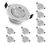 Wmmner Projecteur de Plafond Encastré À Led Ultra-Mince | Mini Downlight 3W Pour Salon | Rénovation de Globe Oculaire Découpé de 55 À 60 Mm Avec Garniture Déflecteur | Disponible En 1,5 Ou 10 Paquets