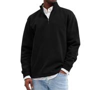 Wmmner Pull À Fermeture Éclair Quart de Longueur Pour Hommes Pulls À Fermeture Éclair Quart de Longueur Col Montant Col Montant Sweat-Shirt Thermique Chemise À Manches Longues de Couleur Unie/Pull À Q