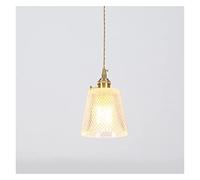 Wmmner Rétro Fresh Style Full Copper Glass Flower Bedroom Bedside Chandelier Dinning Kitchen Home Decoration Light, Led Ceiling Lamp/I-Style 12,5 Cm/Trois Couleurs