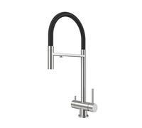 Wmmner Robinet de Cuisine À 3 Voies Avec Sp Coulissantrayer, Double Poignée, Construction Flexible En Laiton, Finition Mate, Mitigeur D'Évier Pour Cuisines Modernes