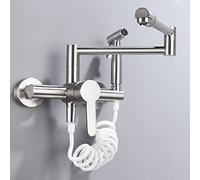 Wmmner Robinet de Cuisine À Double Fonction Avec Pulvérisateur, Construction En Laiton, Mitigeur Froid Et Chaud À Une Poignée, Conception de Bec Pivotant, Finition Noire Mate, Parfait Pour Les Cuisine