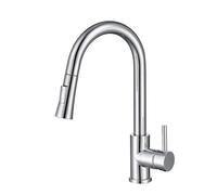 Wmmner Robinet de Cuisine En Acier Inoxydable Avec Pulvérisateur Coulissant, Poignée Simple À 2 Modes, Eau Chaude Et Froide, Bec Pivotant - Mitigeur D'Évier de Cuisine Noirulz 000772 Robinet de Cuisin