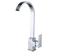 Wmmner Robinet de Cuisine En Acier Inoxydable Nickel Brossé, 360° Mitigeur Pivotant À Levier Unique Pour Une Utilisation Facile, Design Moderne, Robinet D'Évier de Cuisine Durable Et Élégant Ulz 00070