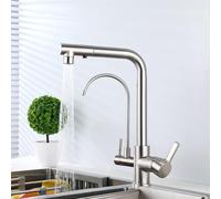 Wmmner Robinet de Filtre À Eau Élégant À 3 Voies - Robinet de Cuisine À Tirer Vers Le Bas Avec Mélangeur D'Évier À Double Mode Pour Cleau Potable Ean Idéale Pour Un Usage Domestique Installation Facil