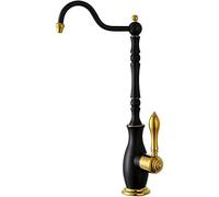Wmmner Robinet de Filtre À Eau Potable Rétro Noir - Rotation À 360°, Levier Unique, Robinet D'Évier 1/4'' Compatible Avec Les Systèmes D'Osmose Inverse Pour L'Eau Propre