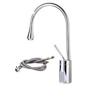Wmmner Robinet de Salle Den En Laiton À Bande de Trou Unique Tuyaux D'Alimentation En Eau Rotation À 360 Degrés Robinet de Lavabo Robinet de Mélangeur Haut Poignée Unique Moderne-Noir-B:45X21X5Cm/Arge