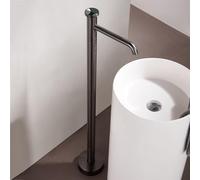 Wmmner Robinet Den Autoportant - Robinet Degnoire Noir En Laiton Chaud Et Froid Moderneconception Au Sol Pour Salles Dens de Luxe Installation Facile À Hauteur Réglable/Gris