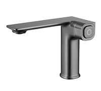 Wmmner Robinet D'Évier de Salle Den À Mémoire de Température de Salle Den Avec Interrupteur À Bouton-Poussoir, Mitigeur de Bassin Chaud Et Froid À Une Poignée, Solide Brobinet de Vanité de Lavabo Créa