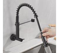 Wmmner Robinet Mitigeur de Robinet de Cuisine Chromé - Br Muralass Cold Water Supply - Design Durable Et Élégant Pour Les Cuisines Modernes - Installation Et Entretien Faciles/Néron
