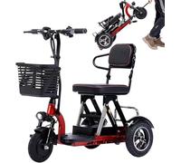 Wmmner Scooter de Mobilité À 3 Roues - Scooter de Voyage Électrique Pliable Avec Chargeur Et Panier Pour Personnes Âgées, Adultes, Personnes Âgées Et Handicapés