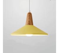 Wmmner Simplicity Hanging Lightsaron Color Lamp Single Head Minimalist Chandelier 1-Light with Wooden Decoration Ceiling Lights for Restaurant Living Room Bar Dignified/Jaune/13.0In
