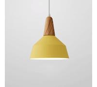 Wmmner Simplicity Hanging Lightsaron Color Lamp Single Head Minimalist Chandelier 1-Light with Wooden Decoration Ceiling Lights for Restaurant Living Room Bar Dignified/Jaune/9.0In