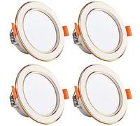 Wmmner Spot Encastré Commercial À Led, Encastré, Trou de 75 Mm, Plafonnier Décoratif, Maison, Spot À Panneau 5 W, 1 Paquet/4 Paquets/Gradation 3 Couleurs/Lot de 4