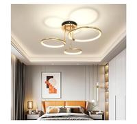 Wmmner Suspension À Led Avec Télécommande Et Variateur D'Intensité - Anneau Doré Rotatif Salon Chambre À Coucher Suspensions Et Éclairage, Lustre/65 Cm